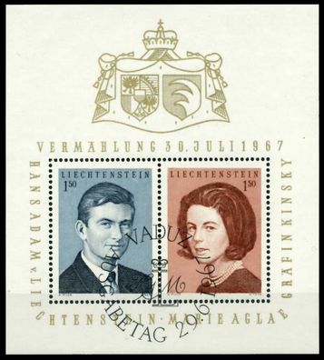 Liechtenstein BLOCK Kleinbogen Block 7 ESST SB42CB6