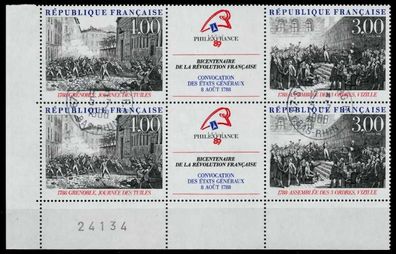 Frankreich 1988 Nr 2674 + ZF+2675 zentrisch gestempelt 3ER STR X881516