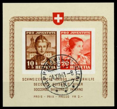 Schweiz BLOCK Kleinbogen 1908-1944 Block 6 gestempelt ge X73F536