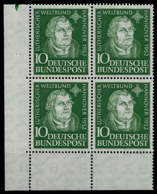 BRD BUND 1952 Nr 149 postfrisch Viererblock ECKE-ULI X7901E6