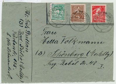 SBZ Mecklbrg VORP. Nr 23a-25a gestempelt Briefstück X7E62FE