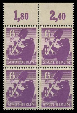 SBZ BERL. Brandenb. Nr 2Aawbz postfrisch Viererblock OR X810326