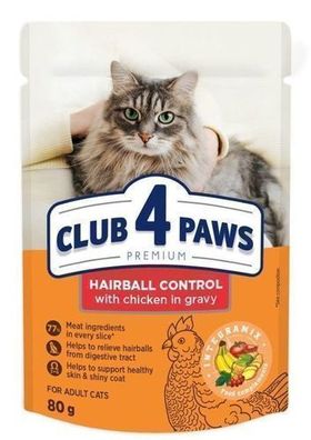 CLUB 4 PAWS KATZE Beutel 80 g Hairball Control