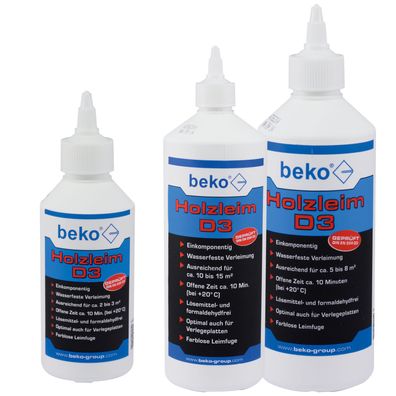 beko Holzleim D3 weiß - Lieferform: 1000g Flasche