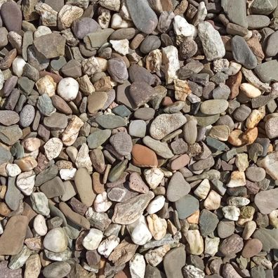 Rheinkies braun-bunt, rund 25kg - Größe: 8-16mm Kies