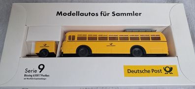 Büssing 6500 T Postbus mit Westfalia Gepäckanhänger , Brekina
