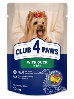 CLUB 4 PAWS HUND Beutel 100 g Ente in Gelee