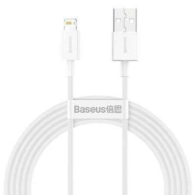 Baseus Superior USB-auf-Lightning Kabel 2m, Schnellladen 2,4A, Weiß (Modell: CAL