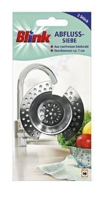 Doppelpack Ablaufsiebe von Blink - Ideal für Küche und Bad - Effektive Haarfänge