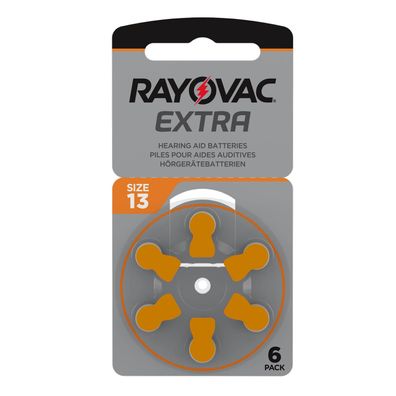6er Blister Rayovac Hörgerätebatterien 13 Extra Advanced 1,45V 310mAh PR48