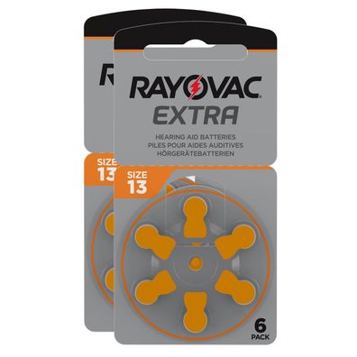 2x 6er Blister Rayovac Hörgerätebatterien 13 Extra Advanced 1,45V 310mAh PR48