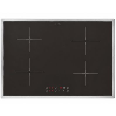 Oranier Induktionskochfeld 80 cm Matt Touch Edelstahlrahmen Booster 4 Kochzonen
