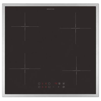 Oranier Induktionskochfeld 60 cm Matt Touch Edelstahlrahmen Booster 4 Kochzonen