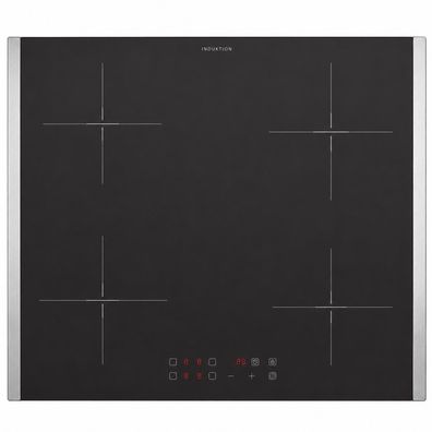 Oranier Induktionskochfeld 60cm Matt Touch 4fach Booster Edelstahl Seitenleisten