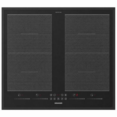 Oranier Flächen Induktionskochfeld 60cm Matt Slider 4fach Booster Rahmen schwarz