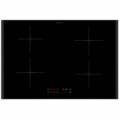 Oranier Kochfeld Induktion 80 cm Touch 4fach Booster, 4 Zonen & schwarze Leisten