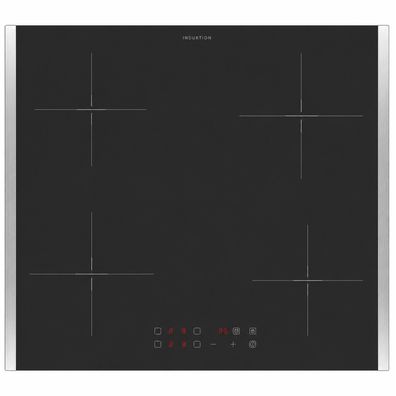 Oranier Kochfeld Induktion 60 cm Touch 4fach Booster, 4 Zonen, Edelstahl Leisten