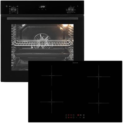 Oranier Einbau Backofen Set mit Induktionskochfeld 80cm autark Knebel versenkbar