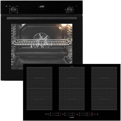 Oranier Einbau Backofen Set Herd mit 90 cm Induktionskochfeld Flächeninduktion