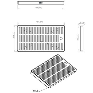 BieTal® Tropfschale Tropfkasten Edelstahl Lochplatte Aufbau Theke Bar Auflegen