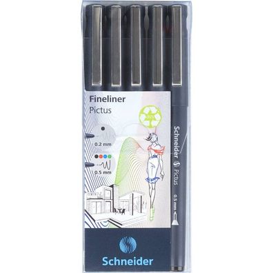Schneider Pictus Fineliner-Set schwarz 5 St