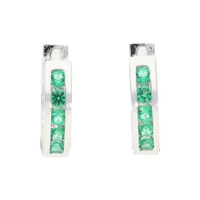 Creolen Silber 925 Zirkonia smaragdgrün JL10-06-2438 JuwelmaLux