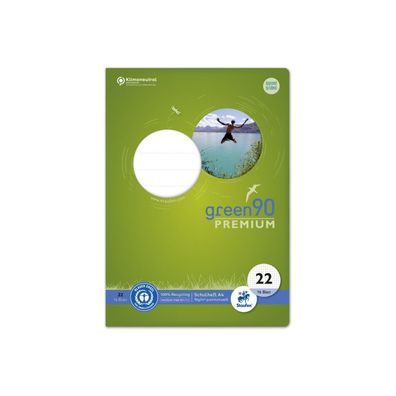 Staufen® Schulheft green Lineatur 22 kariert DIN A4 ohne Rand, 16 Blatt