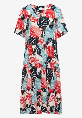 Cecil Midikleid mit Split Neck und Print