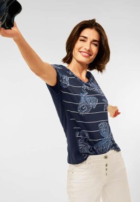 CECIL T-Shirt gestreift mit Schmetterlingsprint