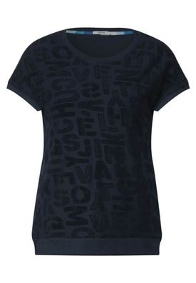 CECIL T-Shirt mit Frottee Druck