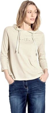 Cecil Streifenshirt mit Kapuze