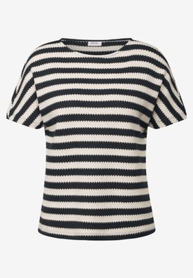 Cecil gestreiftes Strickshirt kurzarm