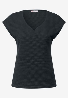Street One strukturiertes Shirt mit Herzausschnitt