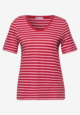 Street One T-Shirt Style Gerda mit gerundetem V-Ausschnitt