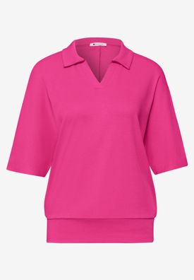 Street One Dropped Shoulder Poloshirt mit Elastikbund