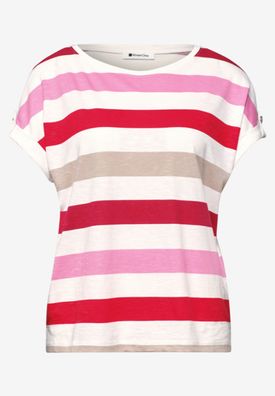 Street One T-Shirt mit Rundhals und Knopfdetails