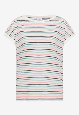 Cecil Mehrfarbig gestreiftes Shirt mit Umschlagärmeln