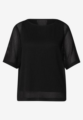 Street One 2-in-1 Shirt aus Mesh mit U-Boot-Ausschnitt