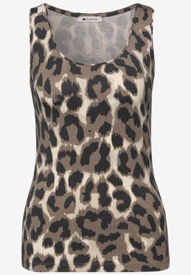 Street One Basic Top mit Rundhals im Leo-Muster Style Anni