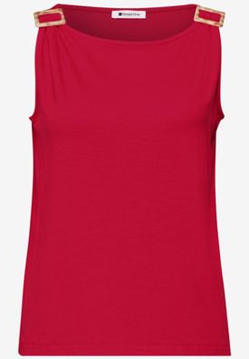 Street One Top mit Rundhals und Schulterdetail