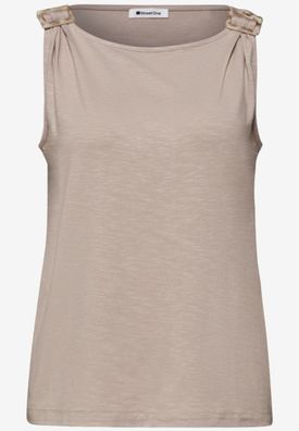Street One Top mit Rundhals und Schulterdetail