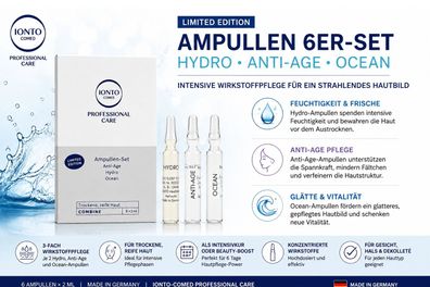 IONTO-COMED Ampullen 6er-Set Hydro, Anti-Age & Ocean - 6 × 2 ml