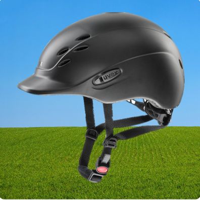 Uvex Kinderreithelm Onyxx, Kinder Reitkappe Uvex, schwarz 49-64cm