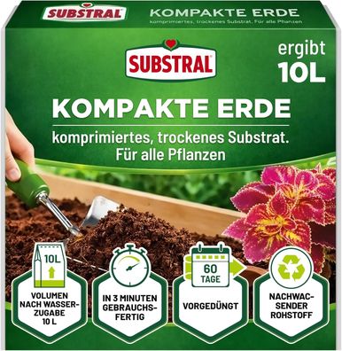 Substral Kompakte Blumenerde 625 g ergibt 10L Kokoserde vorgedüngt