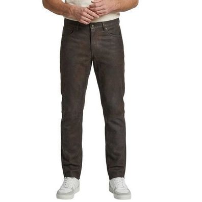 MADDOX - Herren Lederhose Lammnubuk dunkles schoko