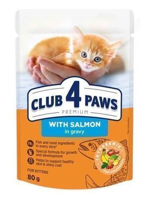 CLUB 4 PAWS KATZE Beutel 80 g Kätzchen Lachs in Soße