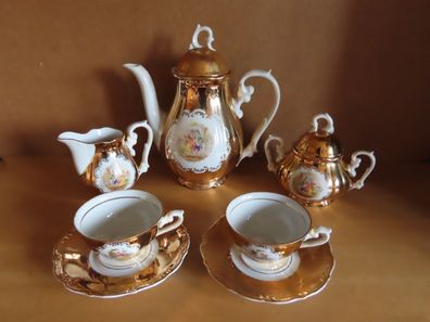 Mokkatassen Espresso-Set 2 Tassen+Untertassen Milch- + Zucker + Kanne Mayer Wiesau