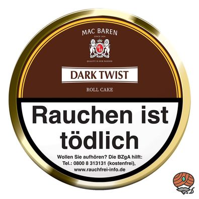 Mac Baren DARK TWIST Roll Cake Pfeifentabak 100g Dose