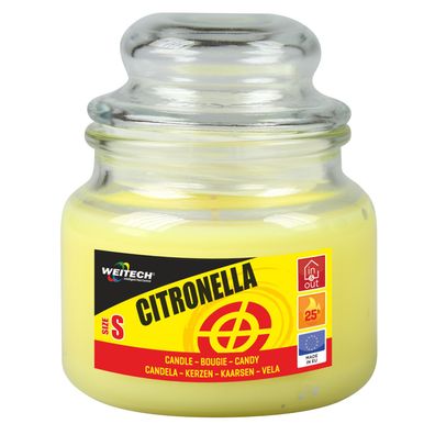 Weitech Zitronella Kerze, 90 g für 25 Stunden - zur Abwehr von Mücken