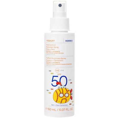 Korres Kinder Sonnen-Spray mit Joghurt SPF50, 150ml - Hochwirksamer Sonnenschutz